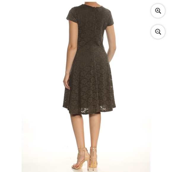 Alfani Woman black A-Line Lace-over Dress Cap Sleeve 6p - Picture 4 of 9